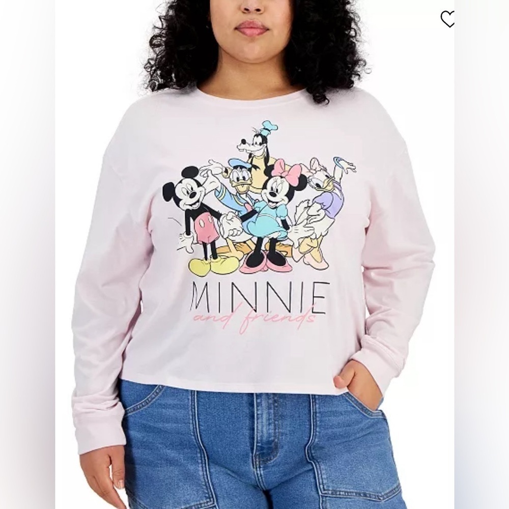 NWT - DISNEY Trendy Plus Size Minnie & Friends Long-Sleeve Graphic Tee - Various